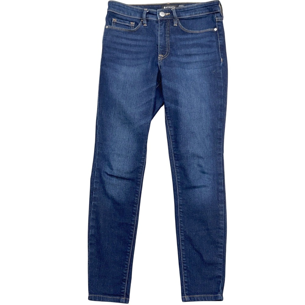 Athleta Sculptek Jeans Women 4 28W 27L Blue Skinny High Rise Denim Stretch